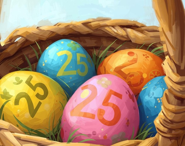 Header Image Paasactie Met Eitjes Met 25 Erop