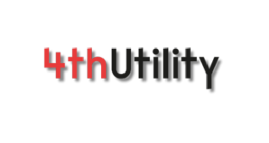 Logo of 4thUtility, featuring 4th in red letters and Utility in black letters.