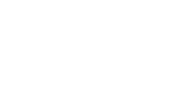 Minimalist white line drawing of an urban landscape featuring various buildings on a black background.