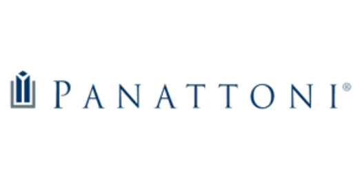 Logo of Panattoni, featuring a blue wordmark with a stylized book icon on the left side.