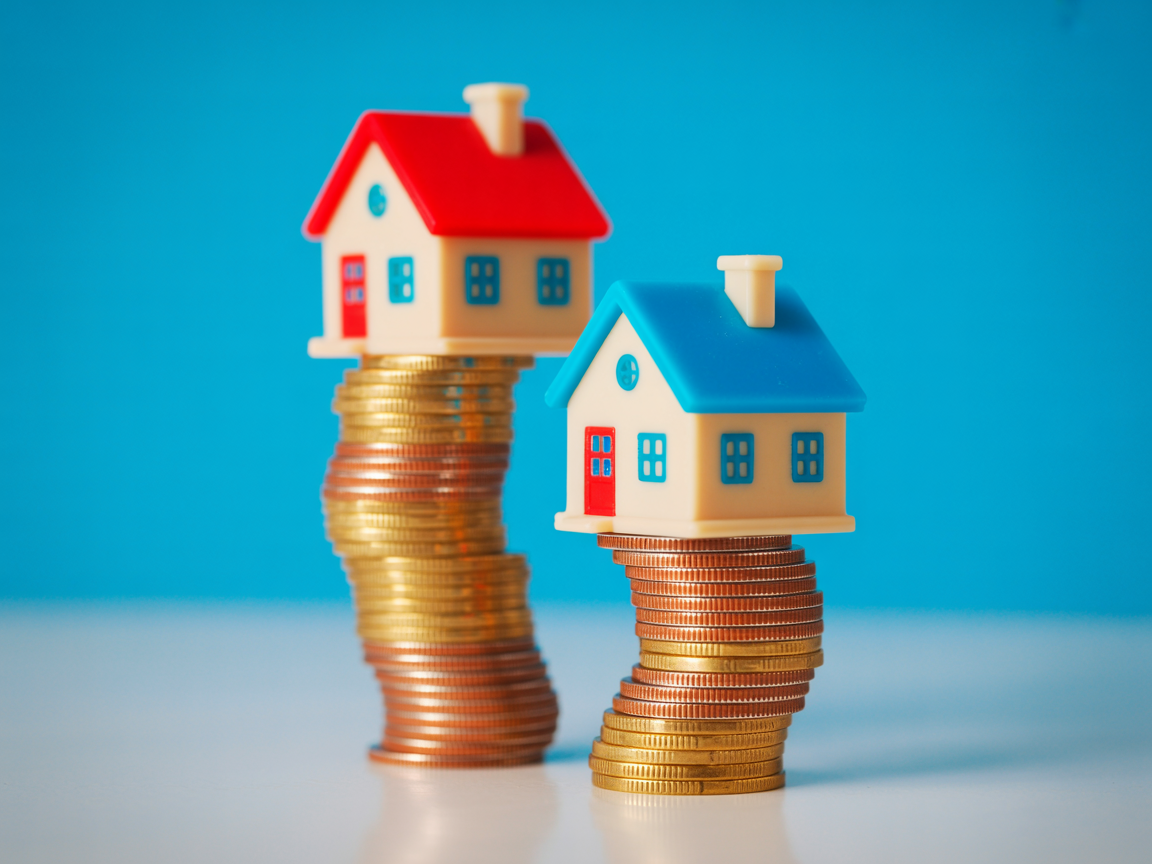 Twee Huisjes Stapel Kleingeld 3